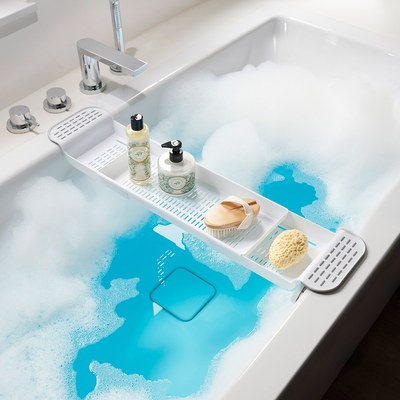 Badewannenablage aus Kunststoff in weiß